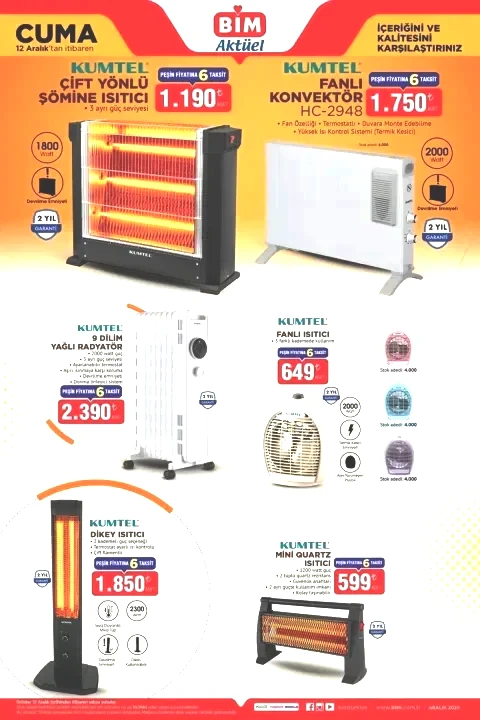 BİM kışa hazır! Şömine, mini ve dikey ısıtıcılar kapış kapış gidecek… İşte fiyatlar
