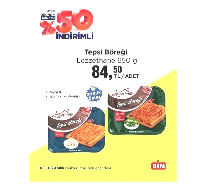 BİM market 05-08 Aralık 2025 "Aynı Ürünün İkincisi Yüzde 50 İndirimli" kataloğu yayımlandı! - Sayfa 1